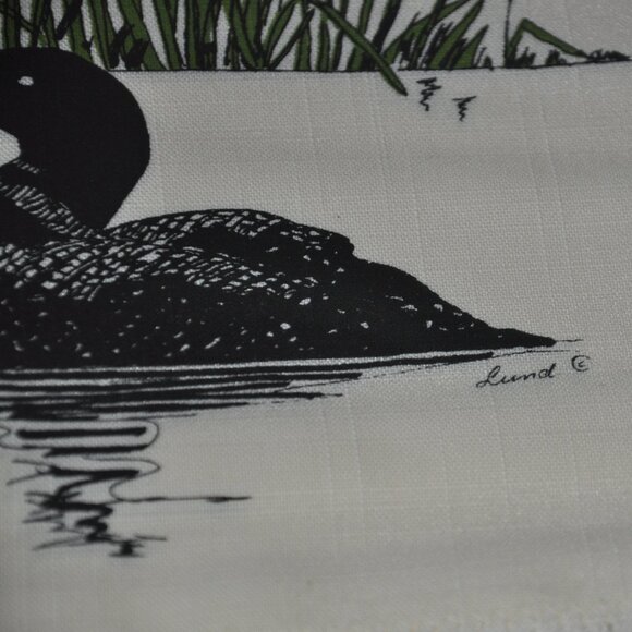 4 New Leaf Rapids Manitoba Silk Screen Loons Placemats Lund Craft Co. 30x45cm - Picture 3 of 6